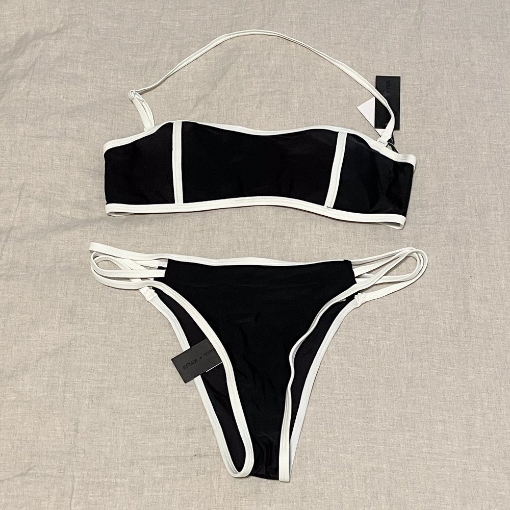 Kendall & Kylie Cagey Black and White Bikini Set | 2-piece | NEW